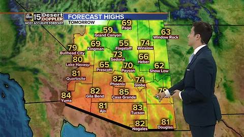 Cooler temperatures, clouds moving in Valley
