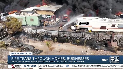 Fire tears through Phoenix homes and businesses Wednesday