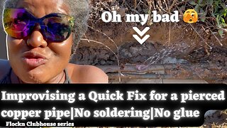 Accidentally pierced main water copper pipe| diy #how to hack quick fix repair| No soldering No glue