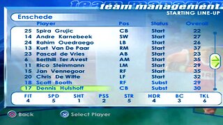 FIFA 2001 Enschede Overall Player Ratings