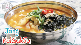 Korean Spicy Noodle Soup, Jang KalGukSuK (장칼국수) | Aeri's Kitchen