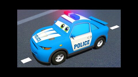 Blue Police Car & Race Cars - Magic Hat | wik plus- 3D Cars Cartoon for Kids