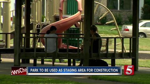 Local Park Used By Developer For Staging Area