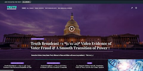 Truth Broadcast #1 : Part 1/2 *{1/22/21}* Video Evidence of Voter Fraud & A Smooth Transition of Power †