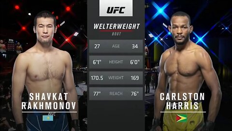 UFC Vegas 47 : Shavkat Rakhmonov vs Carlston Harris Full Fight 😀😁 | UFc