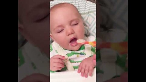 Funny Baby Videos eating # Short