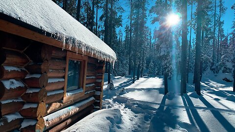 WINTER SNOW HIKING in 4K to RUSTIC Swampy Log Cabin Shelter! | Sno-Park | Deschutes | Central Oregon