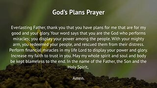 God’s Plans Prayer (Prayer for Financial Miracle)