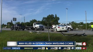 One dead in 3-vehicle crash near school bus in Estero