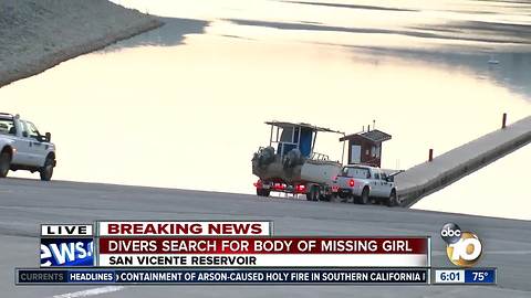 Divers search for girl in San Vicente Reservoir