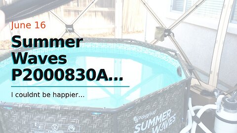 Summer Waves P2000830A Active 8ft x 30in Outdoor Round Frame Above Ground Swimming Pool Set wit...
