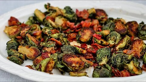 Cider Glazed Roasted Brussels Sprouts with Bacon