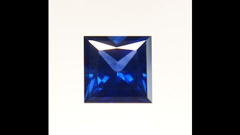 Hydrothermal Blue Sapphire Dark Kashmir Color Princess Cut