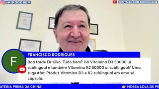 VITAMINAS K2 E D3 em cápsulas sublinguais e os cuidados que devemos tomar. WhatsApp 15-99644-8181