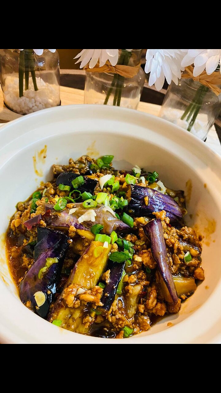 Braised Eggplant with Garlic Sauce - Part 1