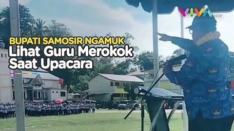 Kemarahan Bupati Samosir Lihat Para Guru Lancang saat Upacara Peringatan