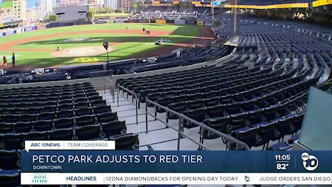 Petco Park adjusts to red tier