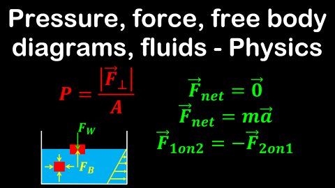 Pressure, forces, free body diagrams, fluids - Physics