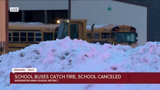 Numerous school buses at Thomas Bus Company engulfed in flames, Burlington schools closed on Feb. 2