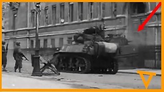 French Sherman ramming a door in Paris 1944.