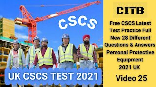 Free CSCS Test Practice Full 28 Different Questions & Answers 2021 UK Personal Protective Equipment