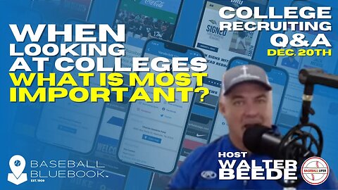 Tuesdays Q & A Dec 20 2022 - When looking at colleges what is most important?