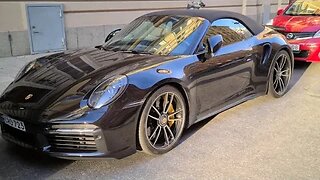 [8k] Gorgeous Porsche 992 Turbo S Convertible Black / Black