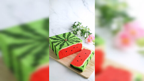 Chiffon Sponge Cake- Watermelon 🍉