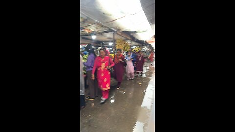 Rainy day in a local market