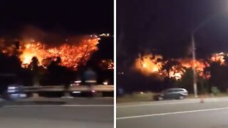 Raging wildfire in Santa Barbara captured on camera