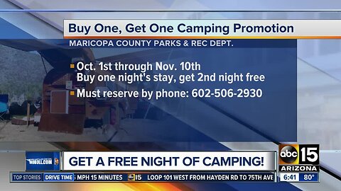 BOGO: Get a free night of camping!