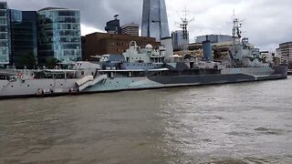 HMS Belfast on the River Thames London. 12th July 2023