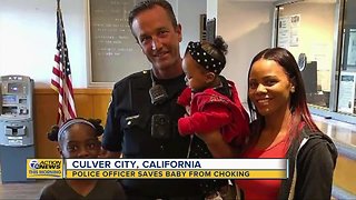 Police officer saves baby from choking in Culver City, California