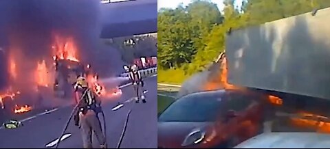 DISASTERS ON THE HIGHWAY CAUGHT ON CAMERA #111
