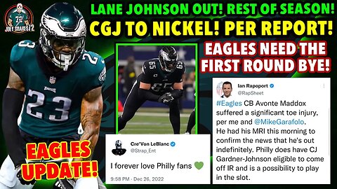 LANE JOHNSON OUT 4 WEEKS! Maddox Is Done! CGJ TO NICKEL PER REPORT! Leblanc Tweets PHILLY! UPDATE!