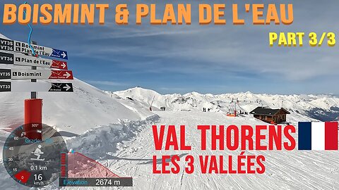 [4K] Skiing Val Thorens, Boismint and Plan de l'Eau - Part 3/3, Les3Vallées France, GoPro HERO11