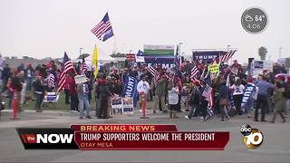 Trump supporters welcome the president