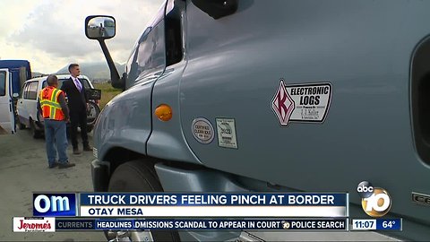U.S.-Mexico border crossing lane reduction pinching drivers