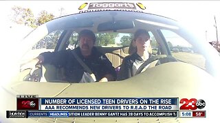 AAA says the number of licensed teen drivers on the rise