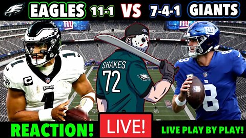 Eagles vs Giants REACTION! Live Play By Play! Can The Eagles Get To 12-1!? Playoffs Clinch?