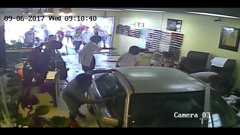 Surveillance video shows car crashing into Lemon Grove nail salon
