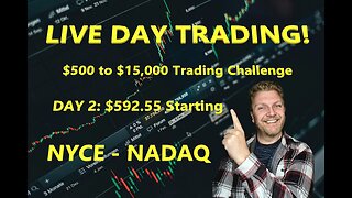 LIVE DAY TRADING | S&P 500, NASDAQ, NYSE | $500 Small Account Challenge Day 2 ($592) |