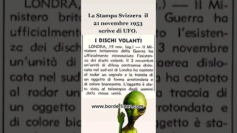 Vecchio articolo svizzero parla di UFO