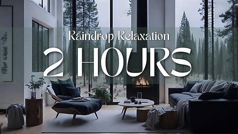 Raindrop Relaxation | warmed by a cozy fireplace | 2 hours rain sound