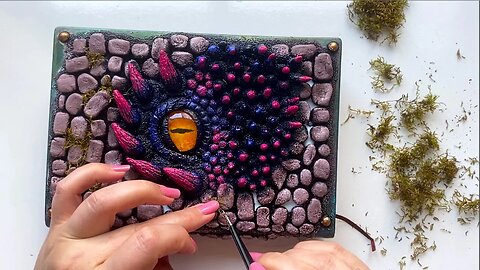DIY Notepad Decor Idea | Notebook Cover | 3d dragon eye made of modelling clay