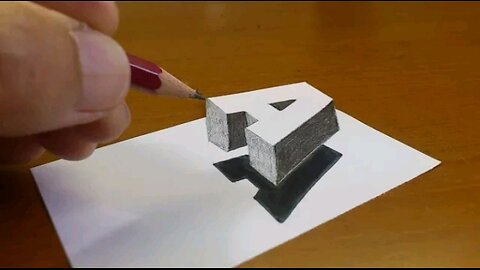 Very Easy!! How To Drawing 3D Floating Letter "A" #2 - Anamorphic Illusion - 3D Trick Art on paper