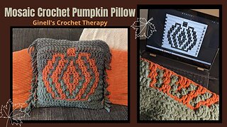 Mosaic Pumpkin Pillow in Bernat Blanket Yarn!
