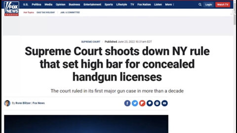 BREAKING: SCOTUS Overturns Bad NY Gun Law As Senate Set to Vote on Gun Grab Today 6-22-22