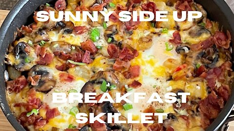 🥔🥓🥚How To Make Sunny Side Up Breakfast Skillet/Potato Hash/Potato Hash one-pot meals /如何做美式馬鈴薯早餐