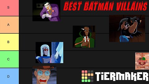 Batman The Animated Series VIllains Tier List | Batman Tiermaker